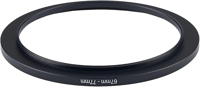 67mm to 77mm Metal Step-Up Ring Adapter - All Brands - UV, ND, CPL Filter Compatible