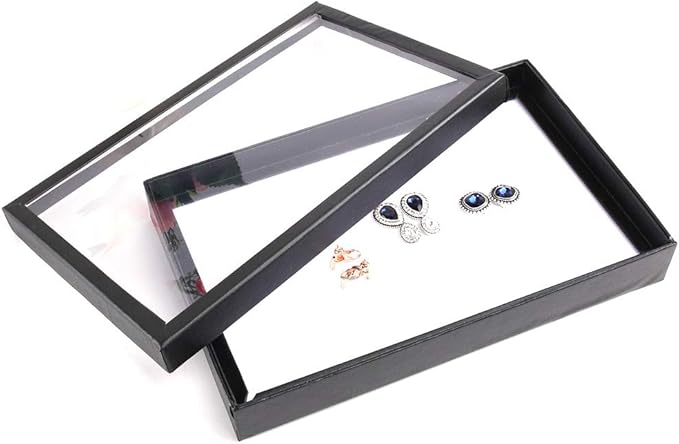 ZLY Jewelry Rings Display Tray Velvet 100 Slot Case Box Jewelry Storage Box
