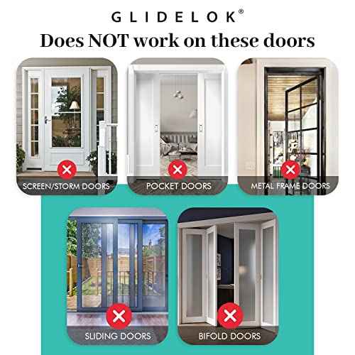 1 Pack ? GlideLok Child Safety Door Top Lock | for Interior & Exterior Doors | Lock & Unlock from Both Sides | Stop Kids, Pets, Dogs & Cats from Opening Doors