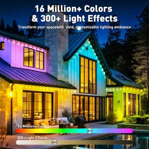 150FT Permanent Outdoor Lights Waterproof, Smart RGB Eaves Lights with App/Remote Control, DIY Scene Modes, LED Outdoor Lighting for Christmas Holidays Daily Party House Roof Lighting