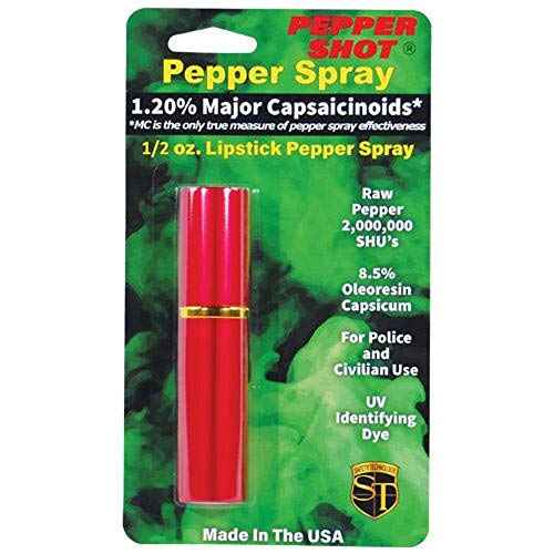 Pepper Shot Lipstick OC Pepper Spray Bundle for Women Lot of Two (1) Red (1) Black