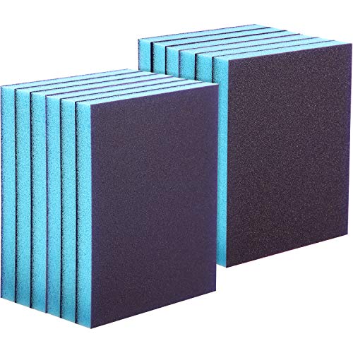 Sanding Sponge Grit Sanding Blocks, Washable and Reusable Sand Sponge Kit, 12 Pieces (Superfine Grade, Fine Grade)