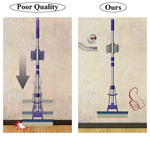 3-H 10 Pack Mop and Broom Holder Big Size Hanging 1 KG Extra, Broom Holder Wall Mount for Hanging and Organizing Shove Rake Yard Tools in Garage Garden Shed Laundry Kitchen up to 1.45 Inch (black)