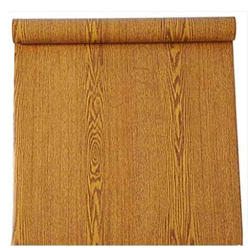 Dark Yellow Wood Grain Peel Stick Film Wallpaper Countertop Paper Vinyl Funitures Dresser Drawer Stickers,15.8inch by 79inch