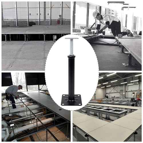 4 Pack Adjustable House Floor Jacks ? 16"-20" Heavy Duty House Jacks for Leveling, Steel Support Posts for Beams, Decks, Crawl Spaces, Basements-Black