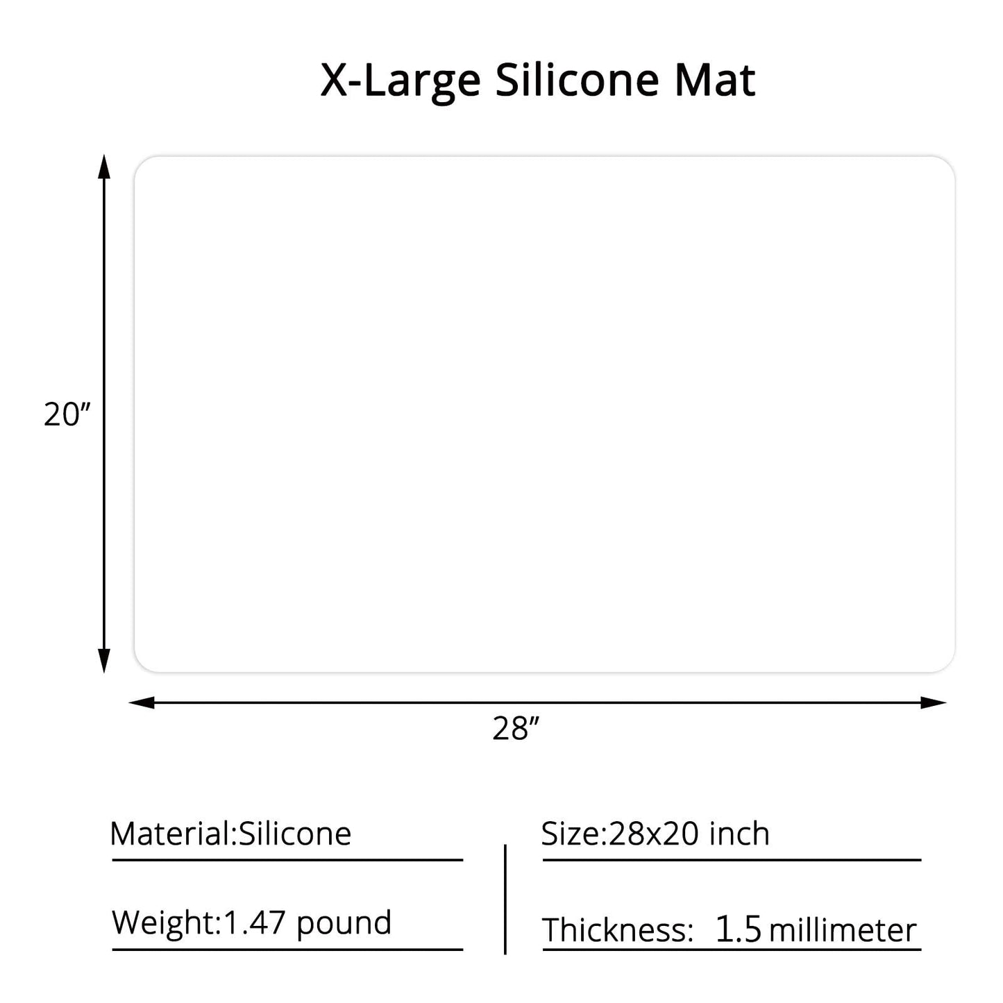 Gartful Silicone Mats for Countertop - Thicker, 28" by 20" Extra Large Multipurpose Mat, Counter Table Protector, Desk Saver Pad, Placemat Nonstick Nonskid Heat-Resistant Pad, Translucent
