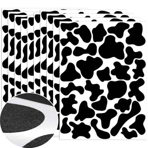 300 Pcs Black Vinyl Cow Print Wall Decals, Peel and Stick Modern Cow Spot Stickers, for Nursery, Classroom, Farmhouse Wall, Furniture, Mugs Decal