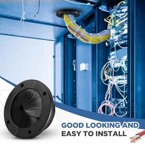 4 Pack 4" Round Brush Grommet Large Split Grommet Raised Floor Airflow Management for Home Data Center Wall Floor Cable Management