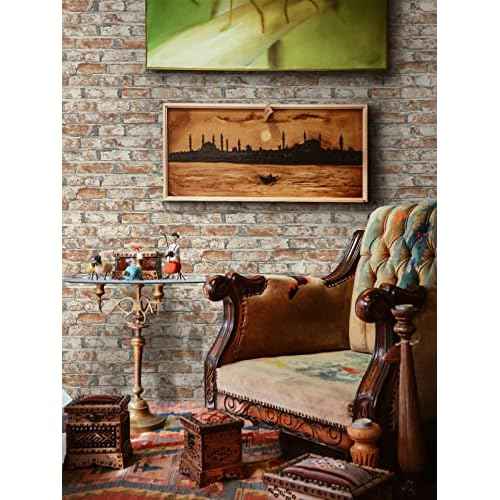 Sevalo Brick Wallpaper Peel and Stick Brick Contact Paper for Walls Red 3D Faux Self-Adhesive Removable Wallpaper for Bedroom Kitchen Backsplash Accent Wall Sticky D?cor Fireplace 17.3inW 78.7inL