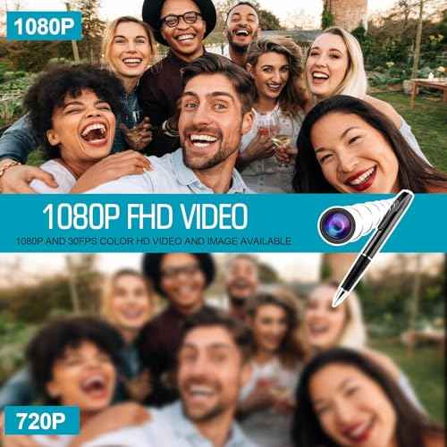 1080P Mini Pen with Video- One Button Surveillance, 64GB Nany Camera Invisible Body Cam, Taking Photo Ideal for Home Security