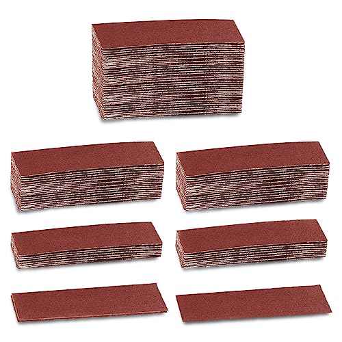 100Pcs Micro Detail Sander Paper Kit 3.5x1.2 Inch Hook and Loop Sandpaper Strips 120 Grit, Micro Finishing Sander Paper Detail Sander Refills for DIY Crafts Wood Tight Narrow Spaces Polishing