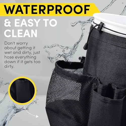 Bucket Caddy with Trash Band: Bucket Caddy for Detailing, Cars, Trucks, Motorcycles, Bikes, & House Cleaning