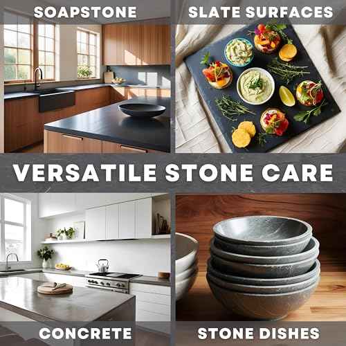 Soapstone Ultimate Care Kit - Soapstone Wax, Soap-Stone Oil, Stone Spray Cleaner, Scraper, Large Applicator, 3 Microfiber Cloths - Complete Protection for Stone Surfaces - Made in USA