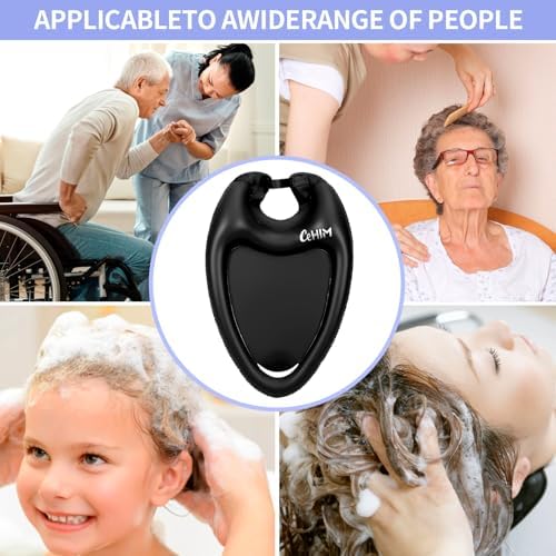 Inflatable Shampoo Basin - Portable Shampoo Bowl, Hair Washing Basin for Bedridden, Disabled,Injured, Hair Wash Tub for Dreadlocks and at Home Sink Washing (Black, Large)