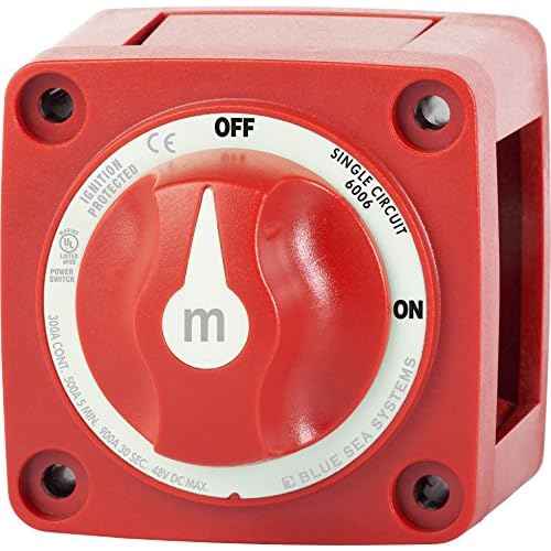 Blue Sea Systems 6006 m-Series ON/OFF Battery Isolator Switch with Locking Key, Red
