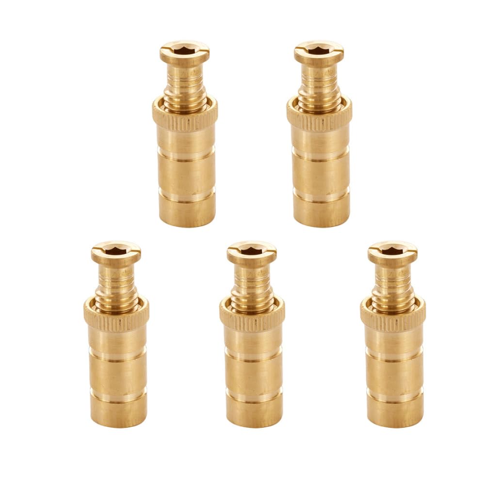 The Door Bull Brass Pool Cover Anchors for Concrete & Pavers Deck, Universal Size Fits 3/4" Hole, Ideal for Inground Pool Safety Covers, Durable & Easy to Install (5 Pack)