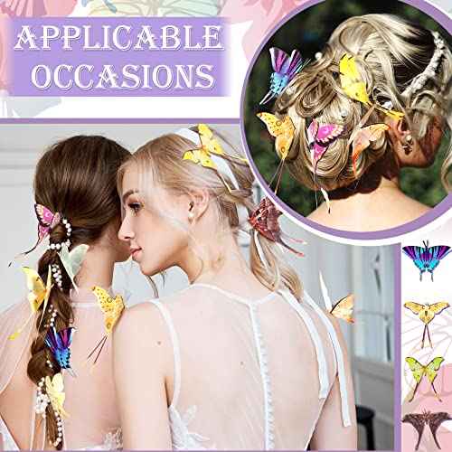 Rtteri 63 Pcs 3D Butterfly Moth Wall Decor Butterfly Wall Stickers Butterflies Decals Removable Double Sided Decal Reusable Mural Stickers Set Fairycore Moth for Party Wedding Room Christmas Decor