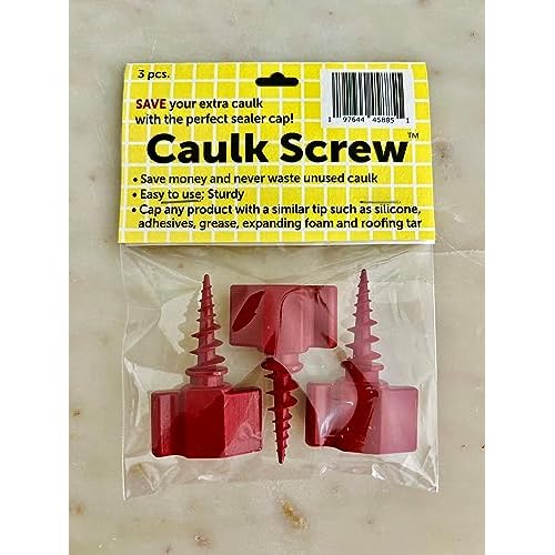 Caulk Tube Sealing Tool ? Screw-On Saver Caps for Caulking Guns, Prevent Drying and Leakage, Reusable Tool Accessory, 5-Pack
