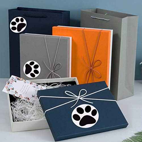 Pengxiaomei Paw Prints Stickers, Dog Paw Stickers, 500 Count, Black, Animal Print, Waterproof, Paper, Round, Indoor, Roll, Wall, Table, Scrapbook