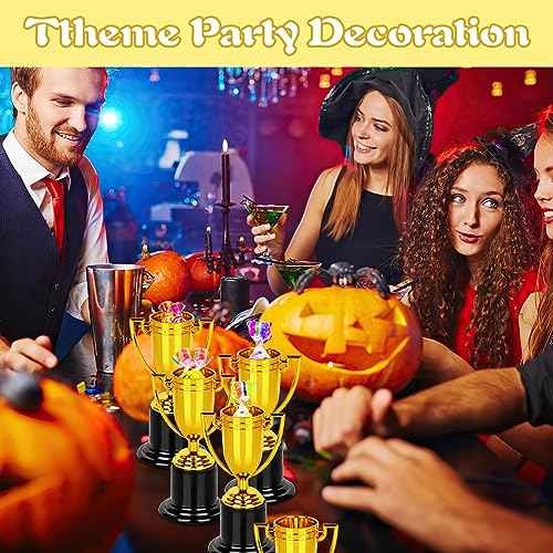 WINKIO Mini Trophies,Gold Trophy Award, Plastic Trophies for Kids, 4 Inch Trophy Cups, Award Trophies for Party Favors, Props, Rewards, Winning Prizes, Competitions Ceremony Parties Favor