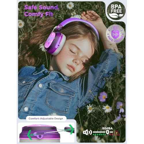 iClever Noise Cancelling Headphones for Kids Adults, Bluetooth Ear Protection with 60H Play Time, Safe Volume 80dBA, Noise Reduction Headphones for Autism Fireworks/Monster Truck, FOCUS
