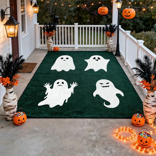 6Pcs Large Halloween Stencils, Cute Ghost Face Stencil for Painting on Wood Doormat Wall Yard DIY Craft