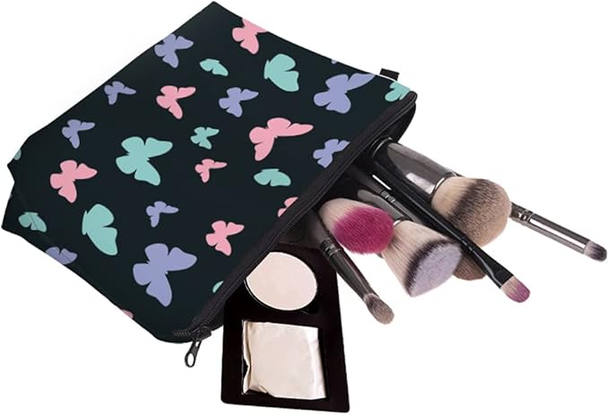 Deanfun Makeup Case Small, Cosmetic Zipper Bag Waterproof for Purse Mini, Women Cute Traveling Accessories Pouch for Ladies Thanksgiving Gifts(D2-55122)