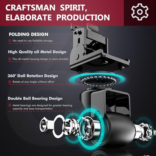 Packout Caster Wheel Kit, Upgraded Metal Front Wheels Fit for Milwaukee 48-22-8427/8426 Packout Rolling Tool Box-Accessories for Packout Toolbox, Folding Packaging Accessories Make Shipping Easy