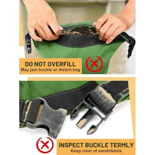 6pcs No-Leaking Sand Bags for Flooding with Buckle - No Tying, Easy to Carry, High-Density Canvas Flood Protection Water Barrier Sandbags for Home Door Basement Garage Flood Control, 13.8'' x 25.6''