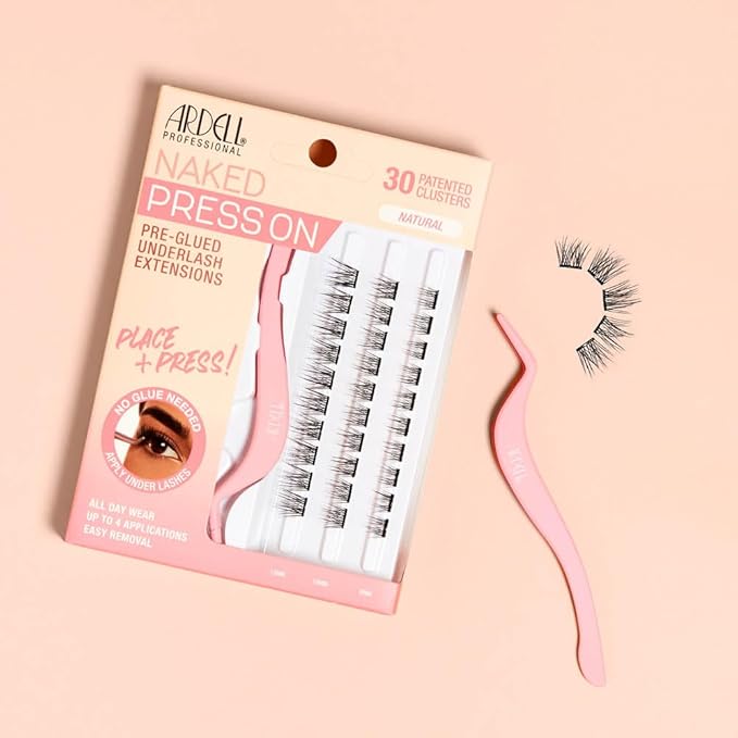 Ardell Naked Press On Lashes Underlash Extensions – Pre-Glued Lash Clusters, Self Adhesive Eyelashes, No Glue Needed Eyelash Clusters, DIY Lash Extension Kit, 2 Pack