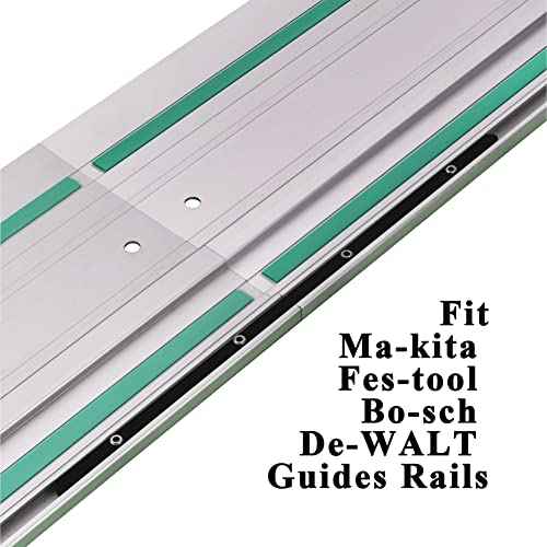 Guide Rail Connector Set P-45777 for Makita Track Saw Long Cuts£¬ Also Compatible with Festool, Fit for DeWalt, Fit in Integrated Guide Rail T-Slots for Secure Cutting, 2 PCS, Black