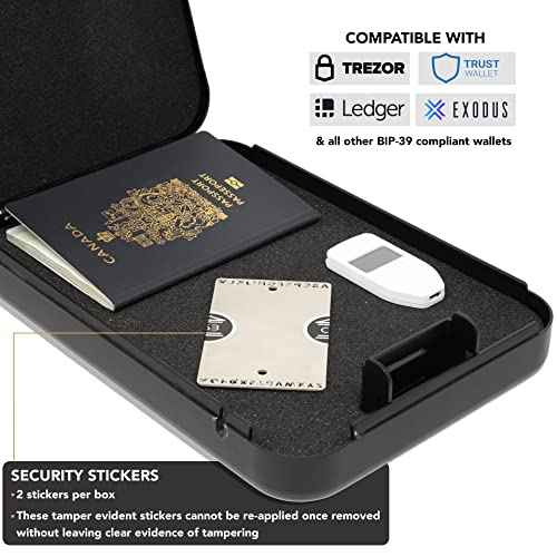 Crypto Seed Bank - Steel Backup Wallet - Precise Engraving for Bitcoin Seed Storage - Two 24 Word Cards - Cold Wallet Backup