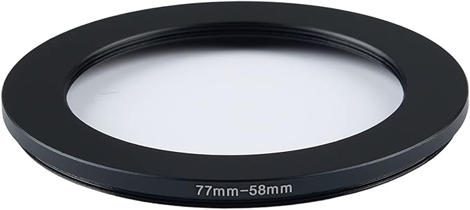 77mm to 58mm Step Down Ring Filter Adapter Metal Ring Step Down Rings Adapter Filter Compatible with All 58mm UV,CPL,ND,Lens Hood,Threaded Lens ect (77mm to 58mm)