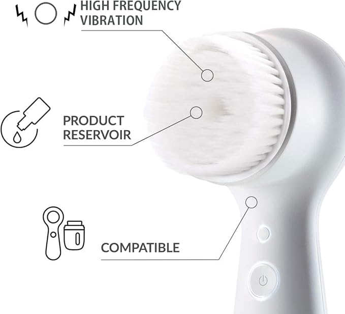 Luxe Cashmere Brush Head Replacement Compatible with Clarisonic Mia 1, Mia 2, Mia Fit, Alpha Fit