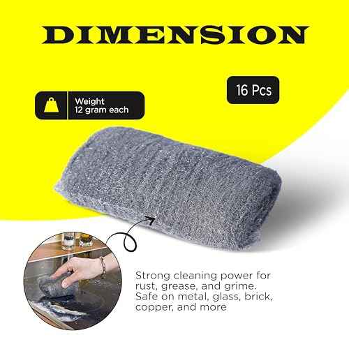 Wool Grade 0000 - Finest Grade - 16 Pads Multi-use for Cleaning, Rust Removal, Wood Buffing, Metal Finish, Furniture, Windows. 16 Pads