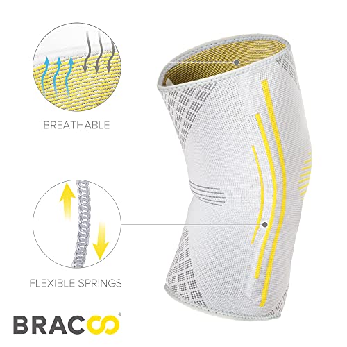 Bracoo 2 Pack Knee Compression Sleeves for Men and Women – Knee Support Brace for Running, Workout, Pain Relief, Meniscus Tear, Arthritis, Joint Recovery, Sports Injury, KE92