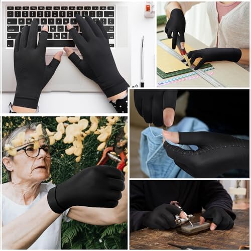 Copper Compression Gloves for Carpal Tunnel Relief, Arthritis Pain Relief Gloves for Women and Men