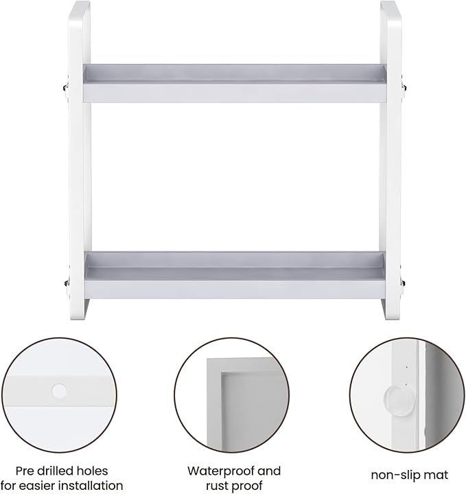 Bathroom Counter Organizer,Bathroom Countertop Organizer,Counter Shelf,Countertop Storage,Organization and Storage,Makeup Shelf,Sink Caddy(Grey 2 Tier)