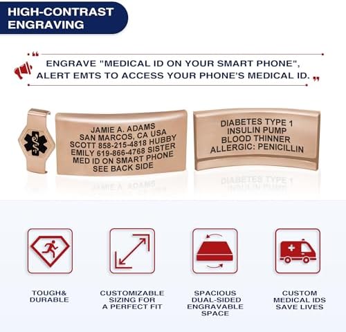 Divoti Custom Engraved Medical Alert ID Bracelet – Dual-Sided Laser Etching, Silicone Wristband, Stainless Steel Security Clasp – Adjustable & Trim-to-Fit – Emergency Medical Info Band for Men & Women
