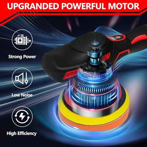 Cordless Car Buffer Polisher for Milwaukee 18V Battery, 6 Inch Portable Orbital Buffer Polisher Kit, 8 Variable Speed Car Polisher for Car Detailing/Polishing/Waxing (Battery Not Include)