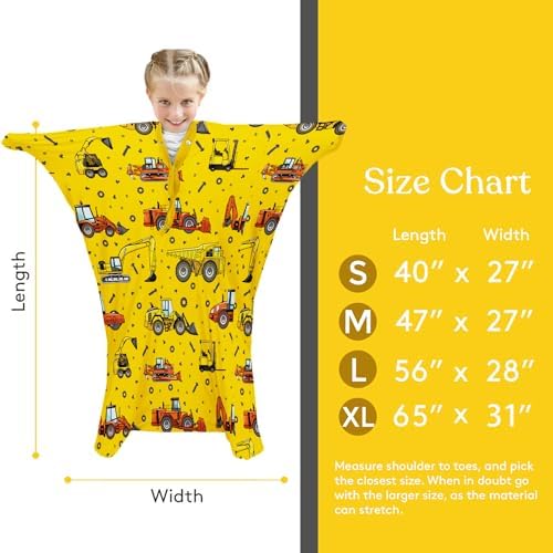 Sensory Sock Body Sock,Medium,6-9 Years, Yellow Factory Car Full Body Sock Provides Deep Pressure Input Sensory Toys for Autistic Children Perfect for Children with Sensory Processing Disorde