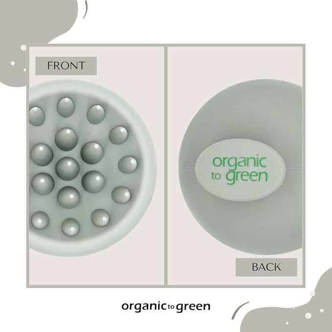 Organic To Green - Silicone Hair Brush (Gray) Soft Silicone Bristles to Remove Dandruff, Waterproof Hair Scrubber for Both Wet Dry Hair, Suitable for Men & Women