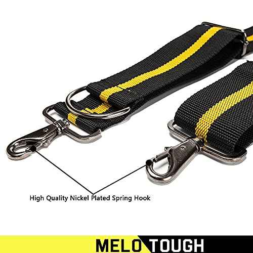 MELOTOUGH Suspenders Tool Belt Suspenders with Large Moveable Phone Holder, Pencil Holder, Adjustable Size Padded Suspenders¡¦