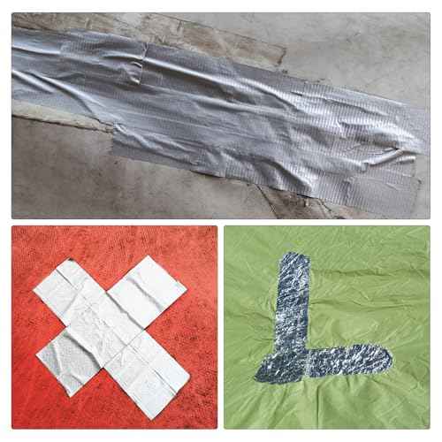 HARFINGTON Tarpaulin Repair Tape, 3.15" x6.6ft Universal Waterproof Awning Cloth Repair Tape for Crafts Home Improvement Outdoor Tent, Dark Green