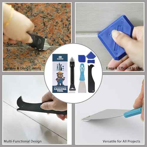 Silicone Caulk Remover Tool Kit, Grout Caulk Removal Tool, Putty Knife Scraper, 3 Glass Glue Corner Scrapers, Great for Kitchen Sinks, Bathroom and Window Frame