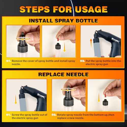Lionbow Spray Bottles Set for Paint Sprayer Gun -6 Bottles,6 Nozzles, for P01