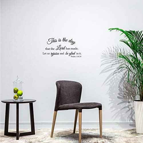 This is The Day That The Lord has Made Let us Rejoice and be Glad in it Psalm 118:24 - Carved Pure Vinyl Wall Decal Bible Verse Christian Quotes Room Art Letters D?coration