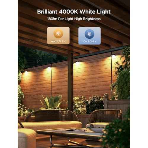 Govee Outdoor Deck Lights, RGBIC Outdoor Lights with 4000K White Light, IP65 Smart Fence Lights with App Control, Voice Control, LED Path Light for Outdoor Decor,Wired 6 Packs (32.8ft)