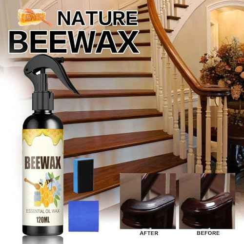 Beewax Essential Oil Wax, 2PCS Beeswax Spray, Beeswax Spray Furniture Polish, Bees wax Wood Polish, Bees wax Care spray & Restorer for Wood Floors, Furniture, Tables, Cabinets