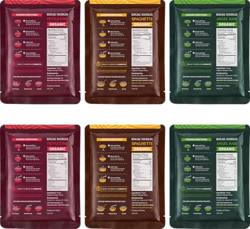 52USA USDA Organic Konjac Shirataki Noodle, Low Carb Pasta 52.8 Oz, 6 Pack 3 Variety-Angel Hair, Fettuccine, Spaghetti Noodles, Keto and Paleo Friendly, Low Calorie, Sugar Free, Vegan, Ready to Eat